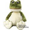 Sitted frog personalized plush toy with logo.
