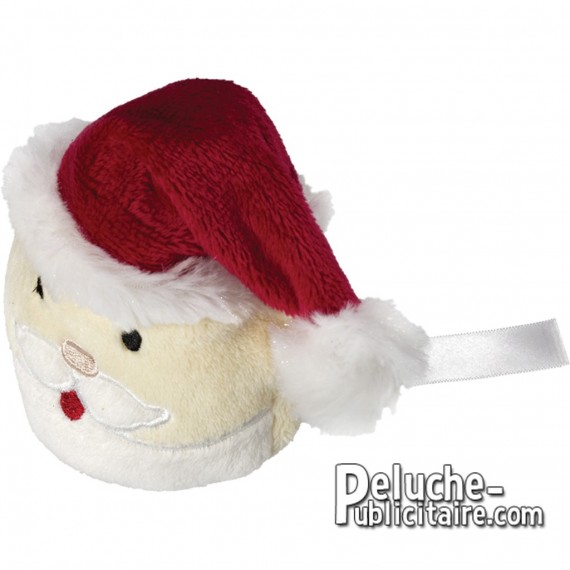 Tête de père noël peluche personnalisée. Ajout de logo.