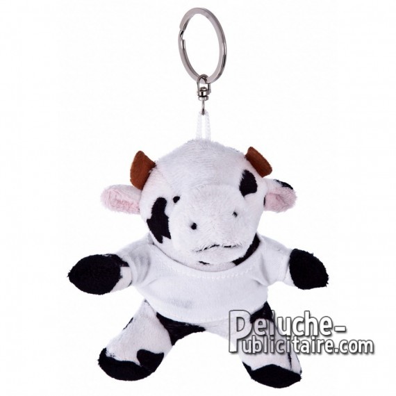 Porte-clés en peluche avec pendentif en forme de petites vaches - Accessoire  de clé - Jouet noir et blanc à pois, doré, A : : Mode
