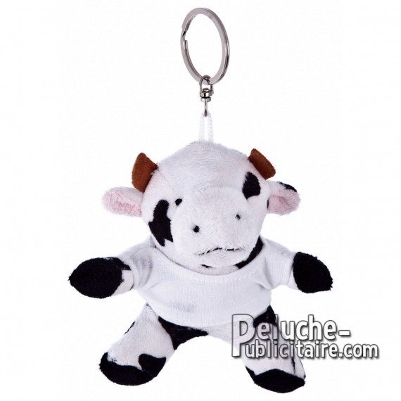 Achat Peluche Porte-clés Vache 9 cm. Peluche Publicitaire Vache à Personnaliser. Ref:XP-1187