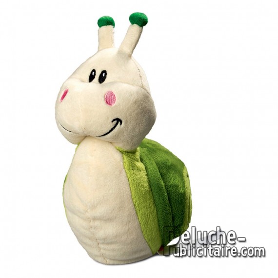 green Snail Stuffed Toy 20 cm. Personalizable Snail plush toy.