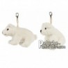 Achat porte-clés ours polaire blanc 11cm. Peluche personnalisée.
