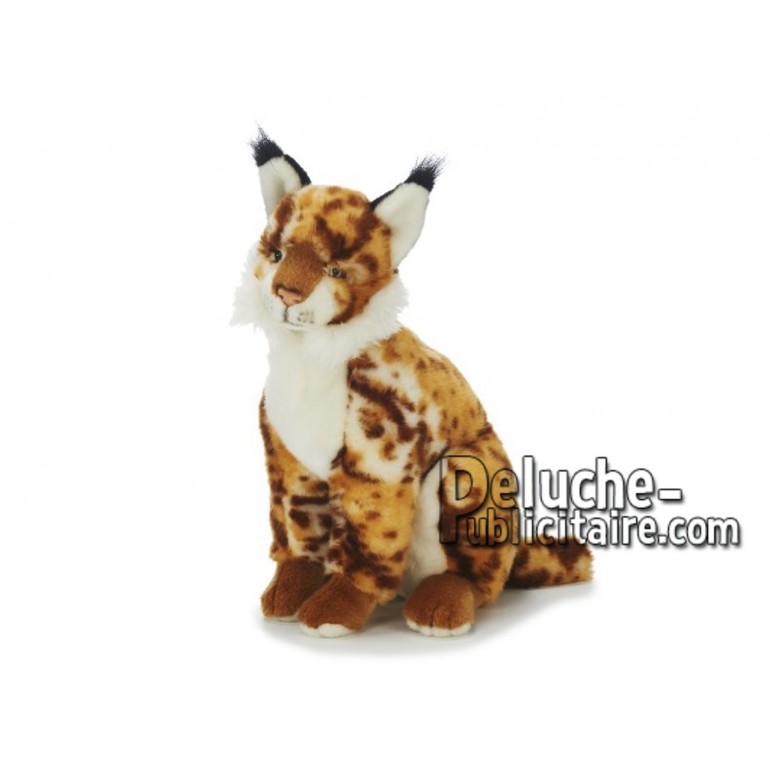 Achat peluche lynx assis multicolore 38cm. Peluche personnalisée.