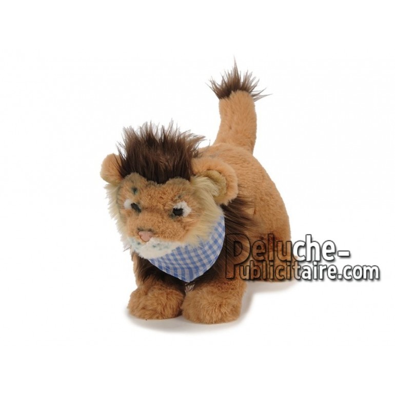 Achat peluche lion avec foulard marron 28cm. Peluche personnalisée.