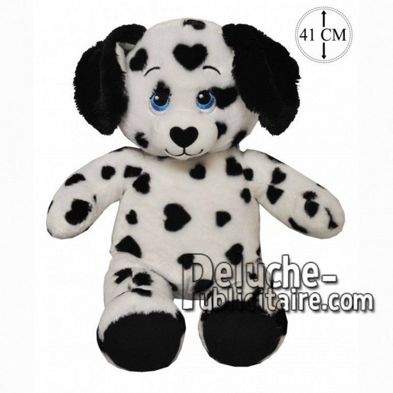 Achat peluche chien dalmatien noir 41cm. Peluche personnalisée.