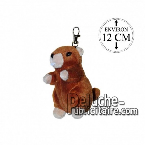 Achat porte-clés marmotte marron 12cm. Peluche personnalisée.