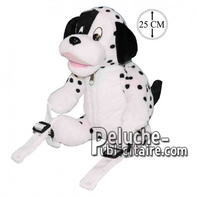 Achat sac à dos chien dalmatien noir 25cm. Peluche personnalisée.