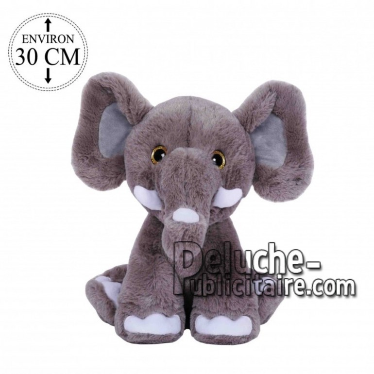 Achat peluche éléphant gris 30cm. Peluche personnalisée.