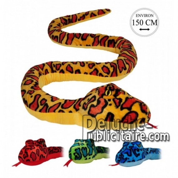 Achat peluche serpents multicolore 150cm. Peluche personnalisée.