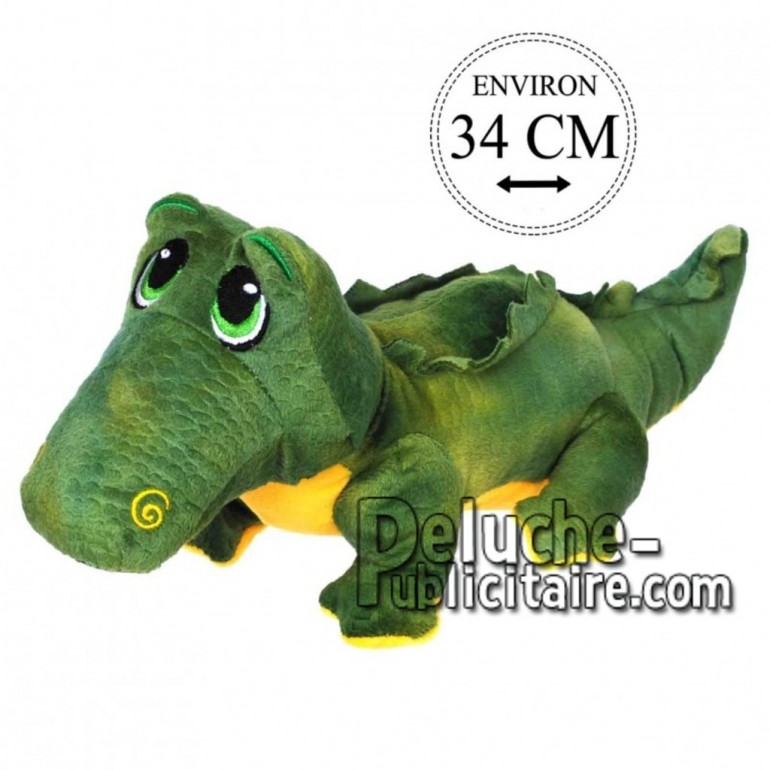 Achat peluche crocodile sur pattes vert 34cm. Peluche personnalisée.