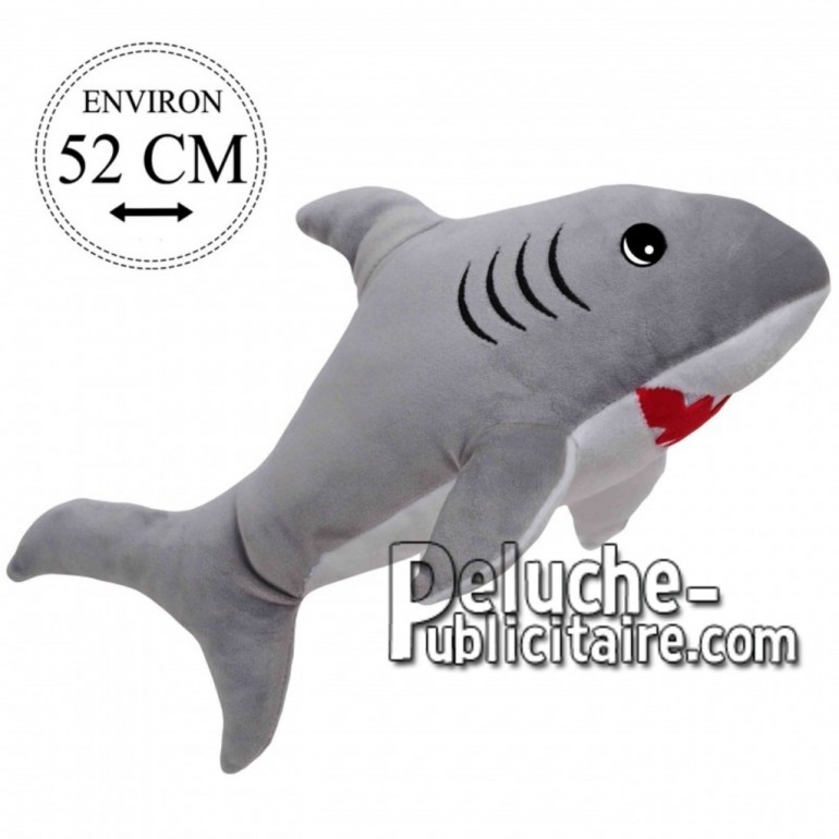 Achat peluche requin gris 52cm. Peluche personnalisée.