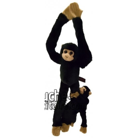 Achat Peluche Chimpanze Avec Bebe Noir 44cm Peluche Personnalisee