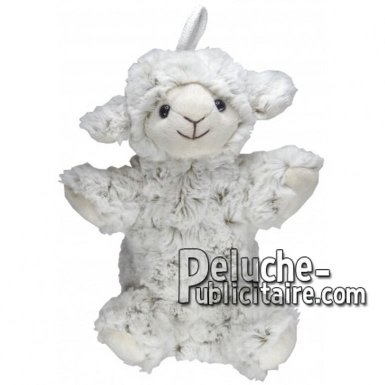 Achat marionnette mouton blanc 20cm. Peluche personnalisée.