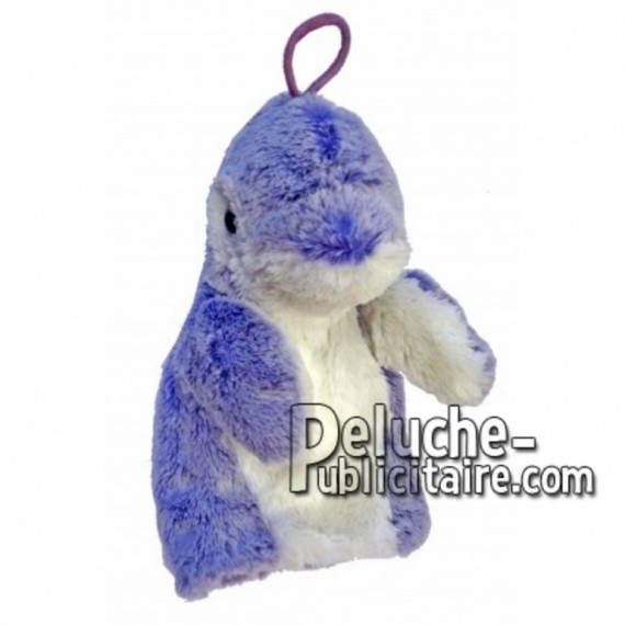 Achat marionnette dauphin bleu 20cm. Peluche personnalisée.