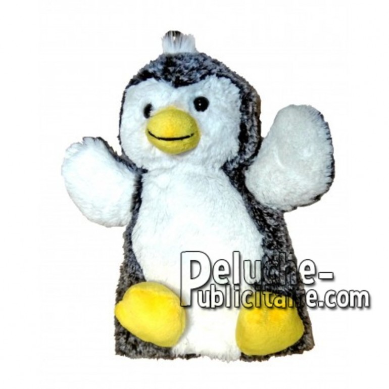 Achat marionnette pingouin blanc 20cm. Peluche personnalisée.